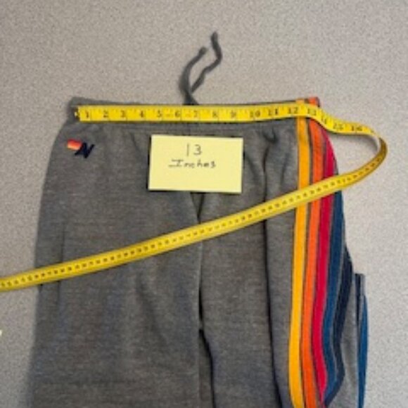 Aviator Nation Gray Joggers with 5 Multicolor Stripe Size Large - Picture 5 of 7